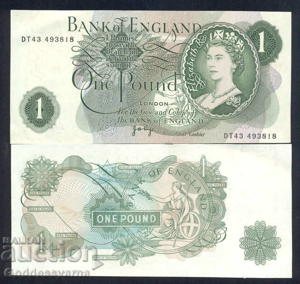 Marea Britanie Anglia 1 Pound 1970 Page Pick 374F Ref 3818