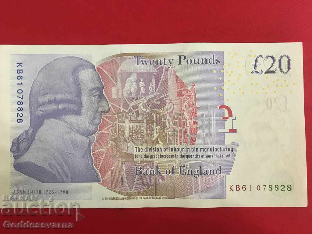 England 20 Pounds 2006 Unc Ref 8828 with price 75.00 BGN | € 38.35 England 20 Pounds 2006 Unc Ref 8828 with price 75.00 BGN | € 38.35
