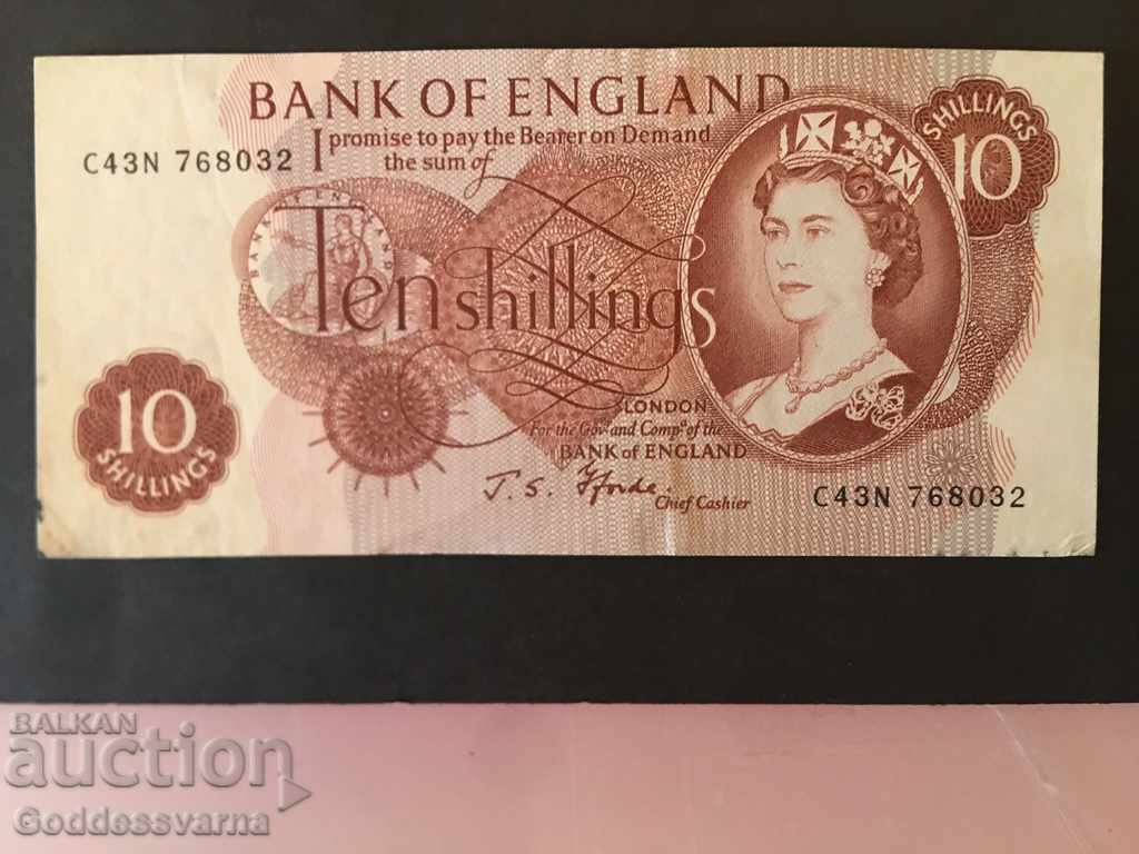 England 10 shillings 1966-70 Pick 373c Ref 8032