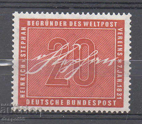1956. West Germany. 125 Years. From the Birth of Heinrich von Stephan