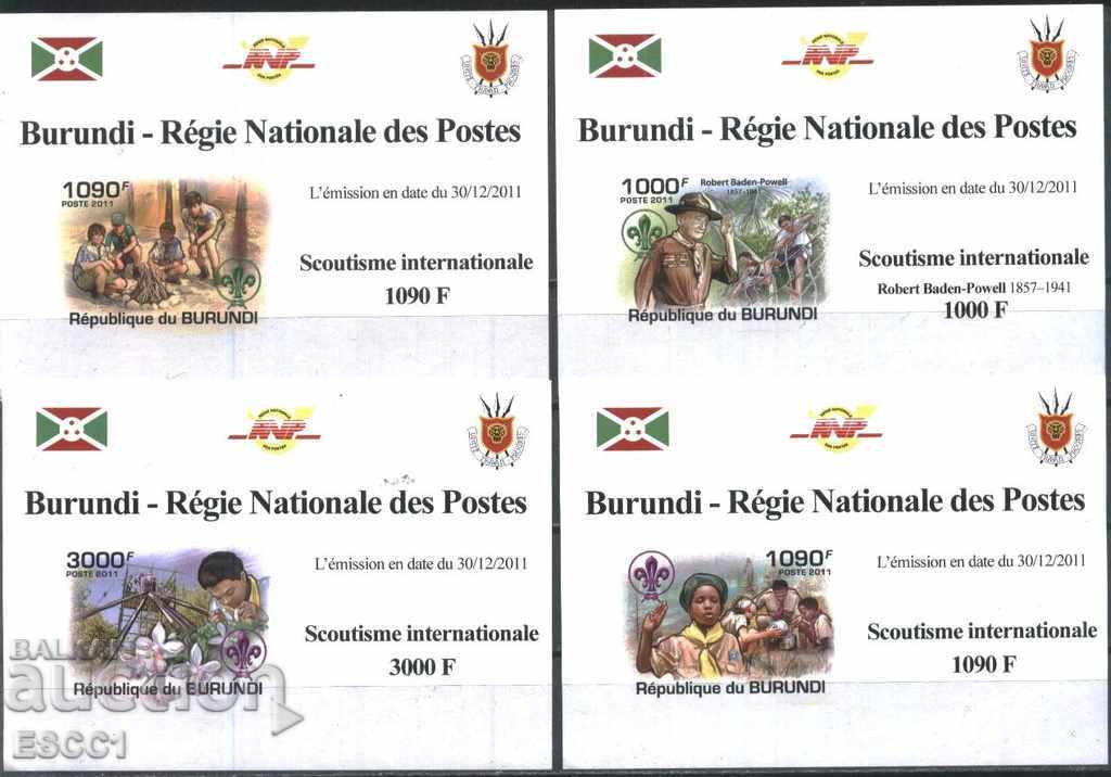 Clean blocks unperforated Scouts 2011 from Burundi