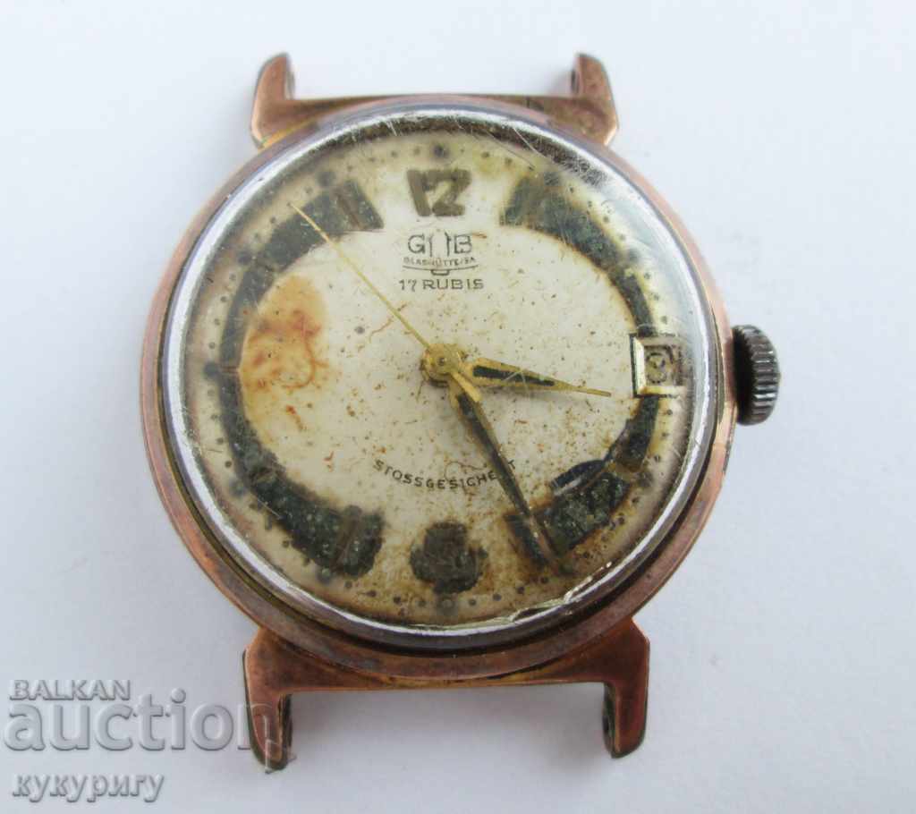 Ceas de mână pentru bărbați vechi din Germania GUB Glashutte / S.A.