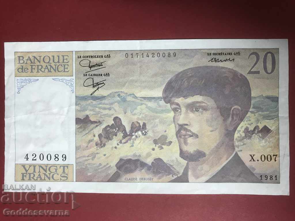 France 20 Francs 1981 Επιλογή 151a Ref 0089