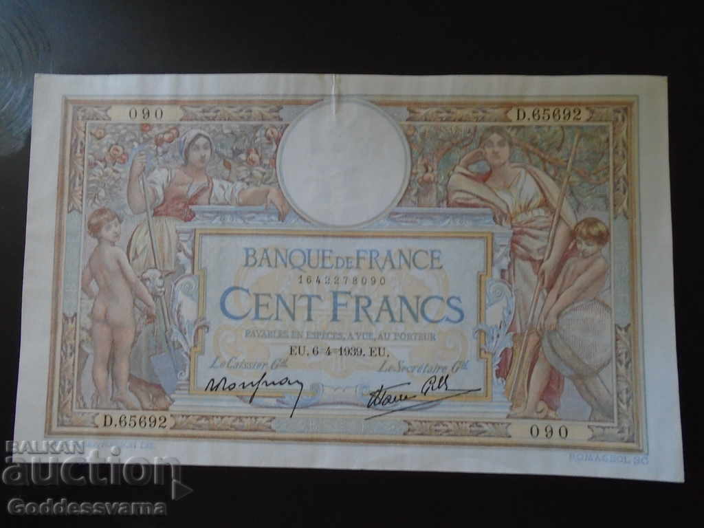 Franța 100 franci 1939 Pick Ref 5692