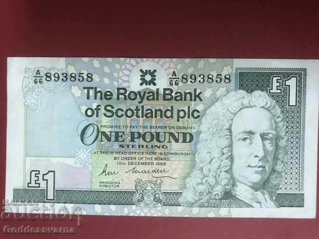 Royal Bank of Scotland 1 Pound 1989 Pick 351e Ref 6059
