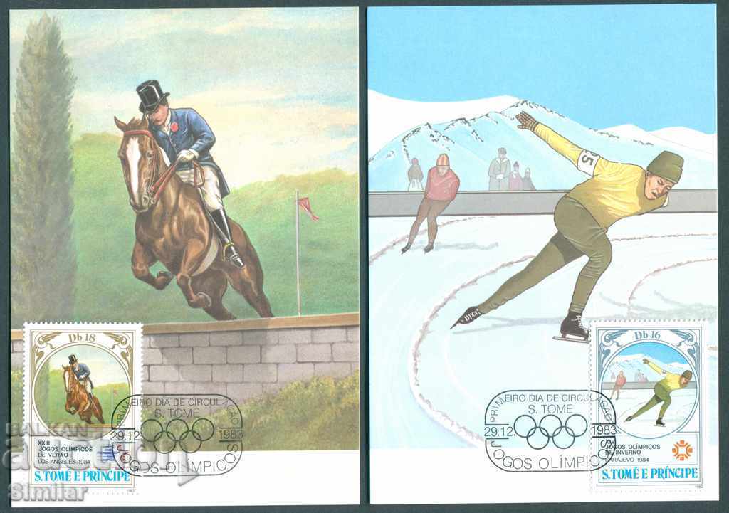 Δημοπρασία Σάο Τομέ και Πρίνσιπε 1983 - 8 κάρτες με μάρκα, σπορ Δημοπρασία Σάο Τομέ και Πρίνσιπε 1983 - 8 κάρτες με μάρκα, σπορ