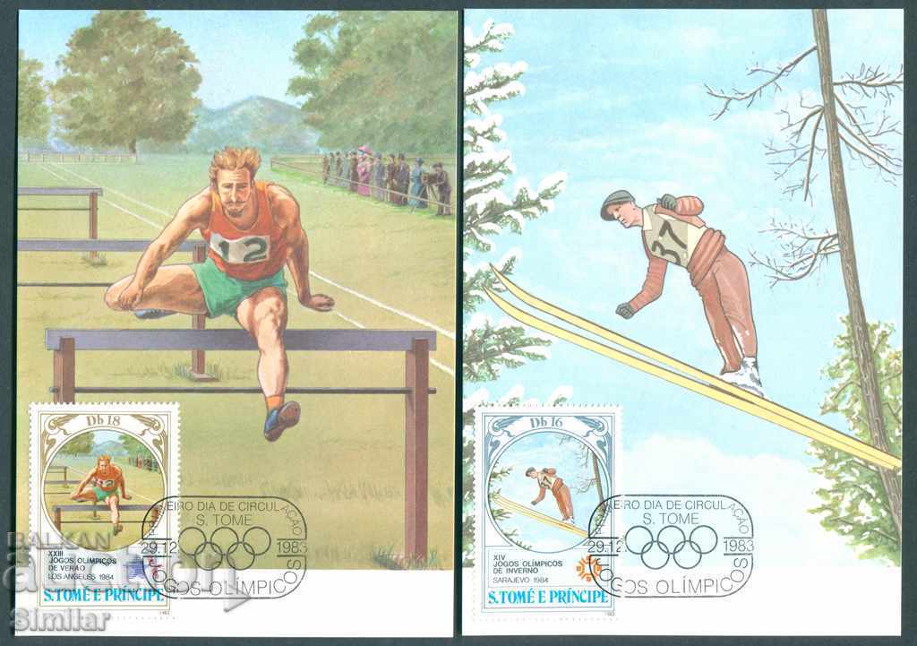 Παράδοση Σάο Τομέ και Πρίνσιπε 1983 - 8 κάρτες με μάρκα, σπορ Παράδοση Σάο Τομέ και Πρίνσιπε 1983 - 8 κάρτες με μάρκα, σπορ