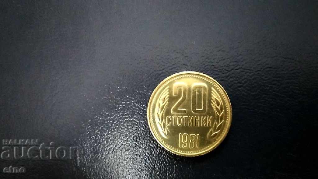 Delivery of 20 STOTINKI 1981 IN EXCELLENT COLLECTIBLE CONDITION!coin Delivery of 20 STOTINKI 1981 IN EXCELLENT COLLECTIBLE CONDITION!coin