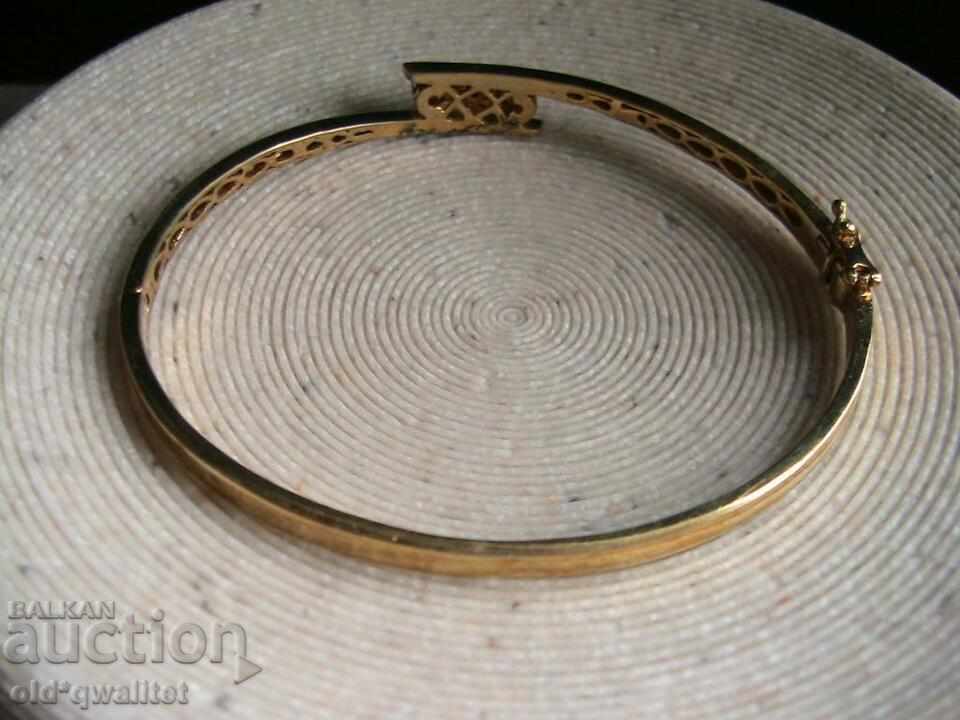 Auction  Silver BRACELET with gold plating and Diamonds, Silver 925