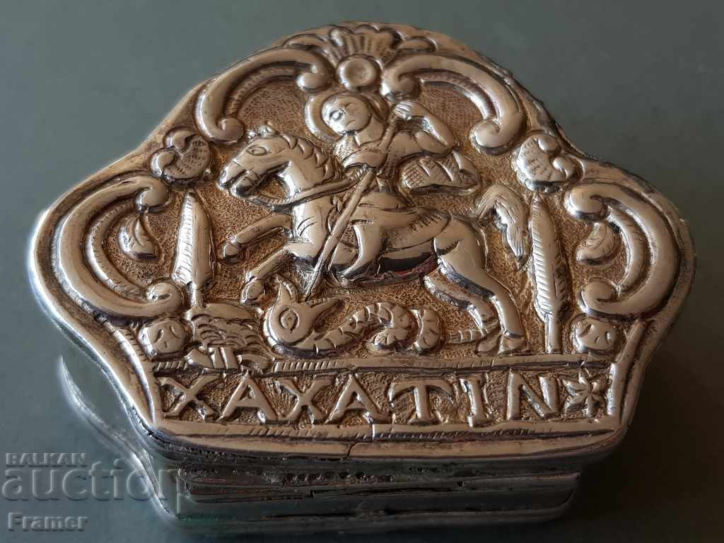 Rare SILVER Revival Snuff Box with St. George - 7