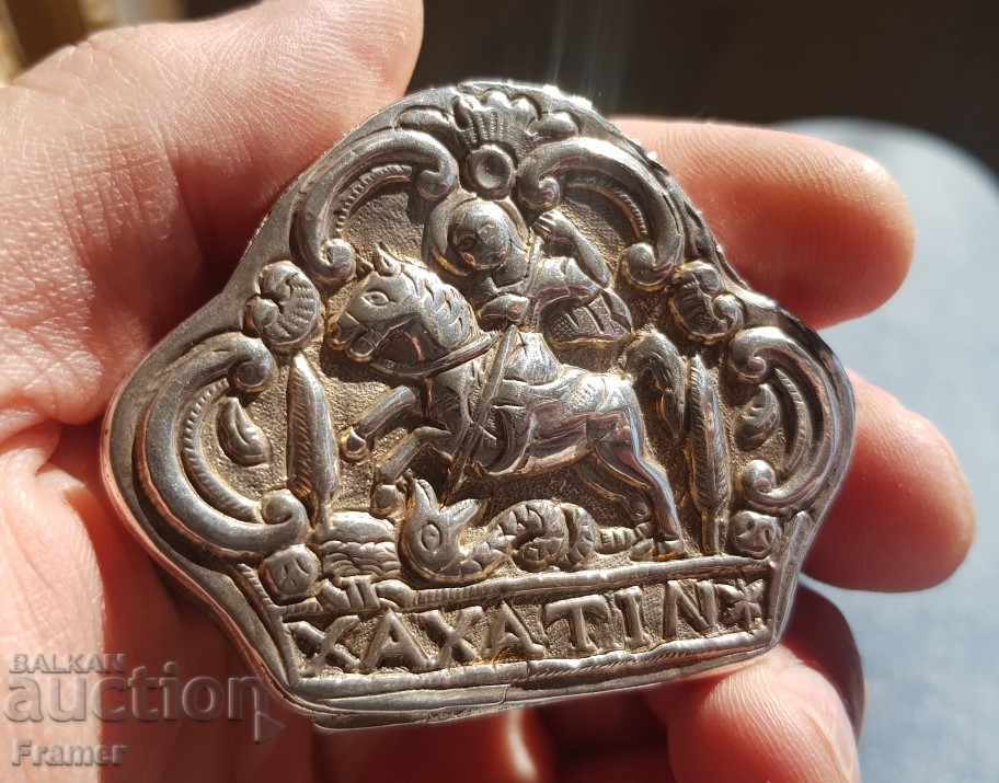Rare SILVER Revival Snuff Box with St. George