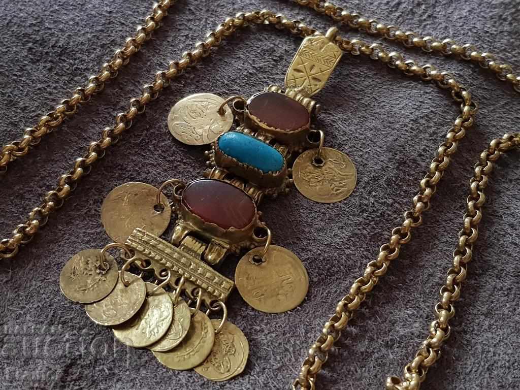 REVIVAL SILVER with GOLD and CORNEOLS medallion necklace with price 690.00 BGN | € 352.79