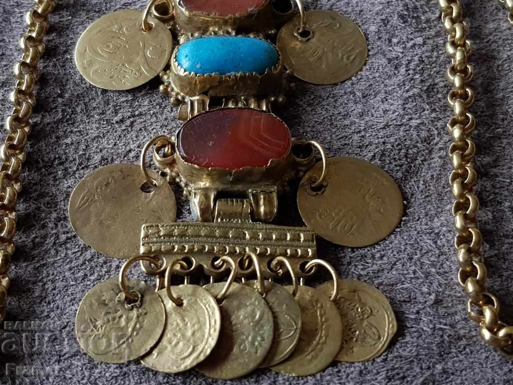 REVIVAL SILVER with GOLD and CORNEOLS medallion necklace - 5