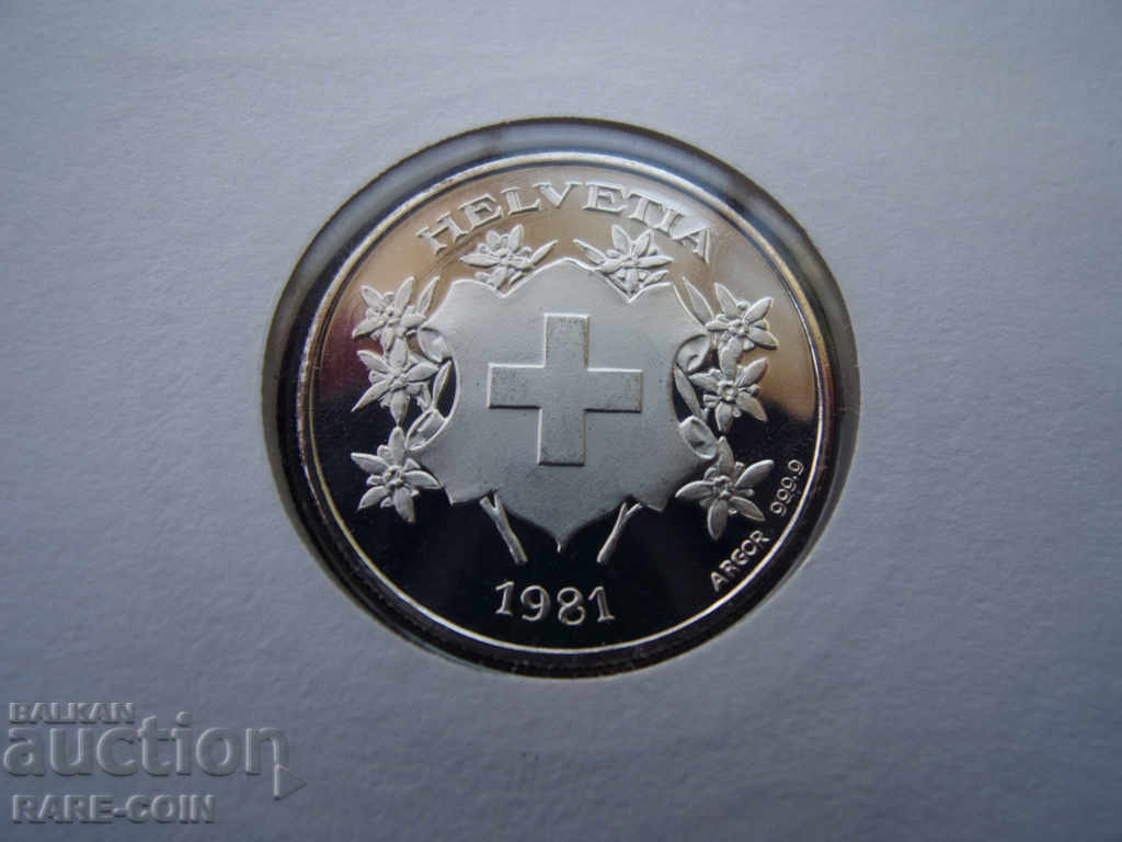 RS (27) Швейцария NUMISBRIEF 1981 Сребро 999'9 UNC Rare - 5 RS (27) Швейцария NUMISBRIEF 1981 Сребро 999'9 UNC Rare - 5