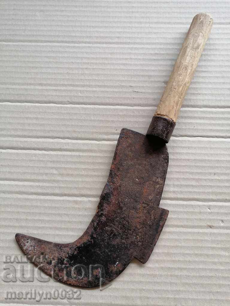 Old branded kosher, blade, wrought iron, knife, chopper with price 65.00 BGN | € 33.23 Old branded kosher, blade, wrought iron, knife, chopper with price 65.00 BGN | € 33.23