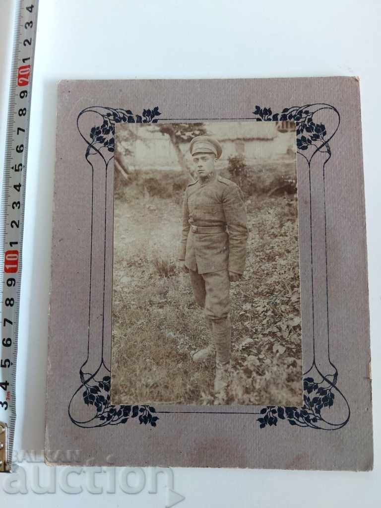 OLD MILITARY PHOTO PHOTO CARDBOARD SOLDIER
