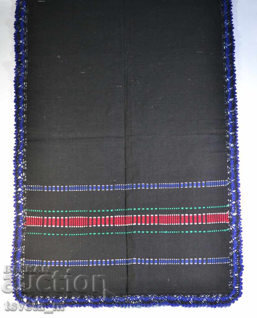 COTTON APRON FOR FOLK COSTUMES WITH KNITTED LACE