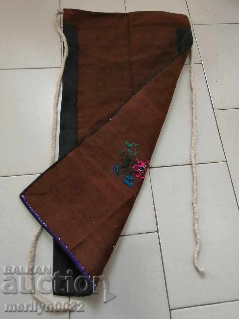 Șorț vechi țesut manual cu broderie, costum - 7