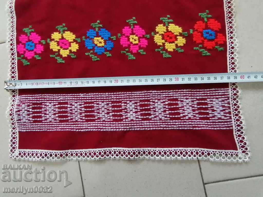 Auction Old hand woven apron with embroidery, costume Auction Old hand woven apron with embroidery, costume