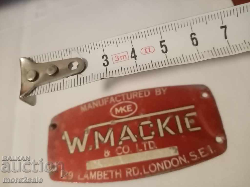 Δημοπρασία ΜΕΤΑΛΛΙΚΗ ΠΛΑΤΗ - W. MACKIE LAMBERT LONDON