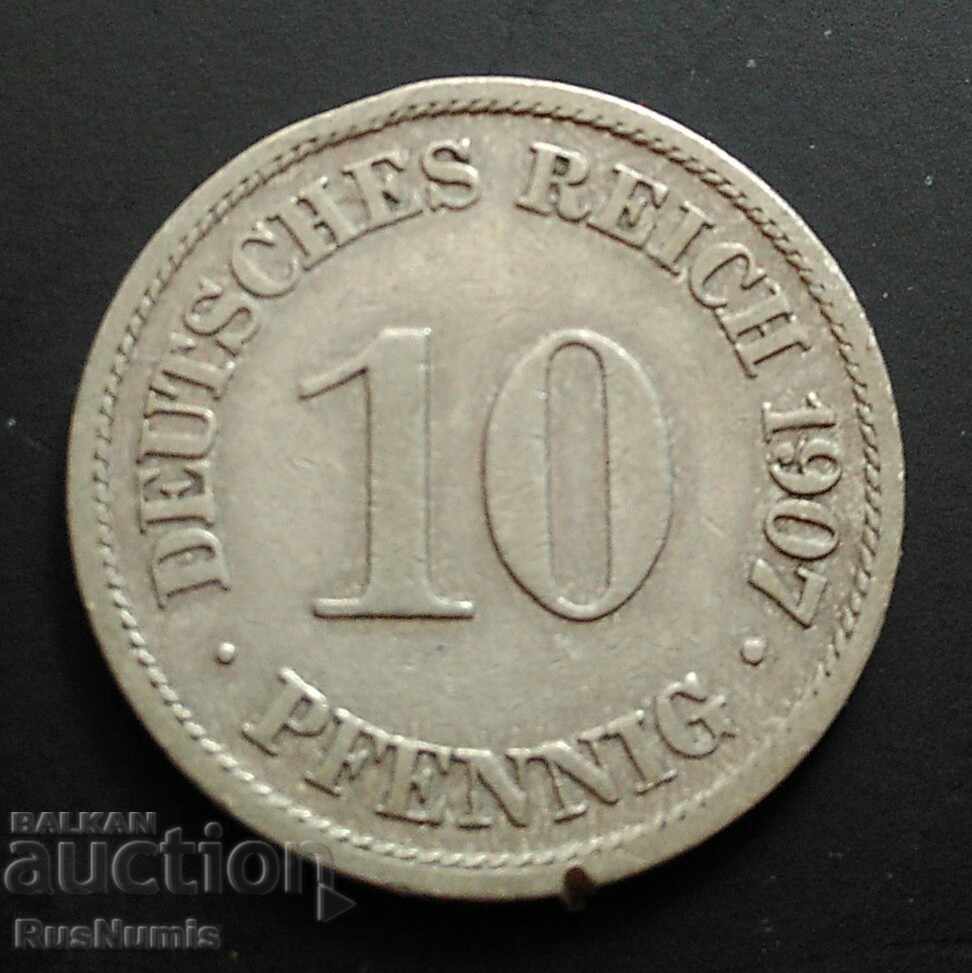 German Empire. 10 pfennig 1907 (A).