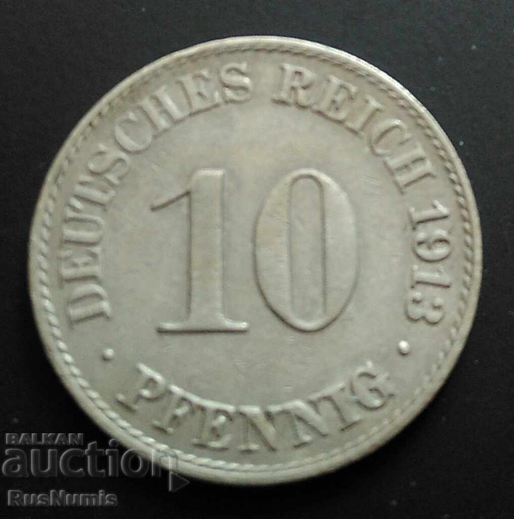Imperiul German. 10 pfennig 1913 (A).
