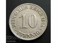 Imperiul German. 10 pfennig 1914 (A).