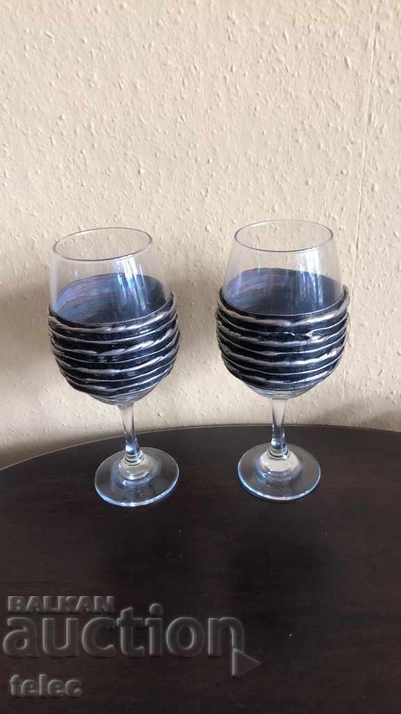 Beautiful glasses with metal fittings