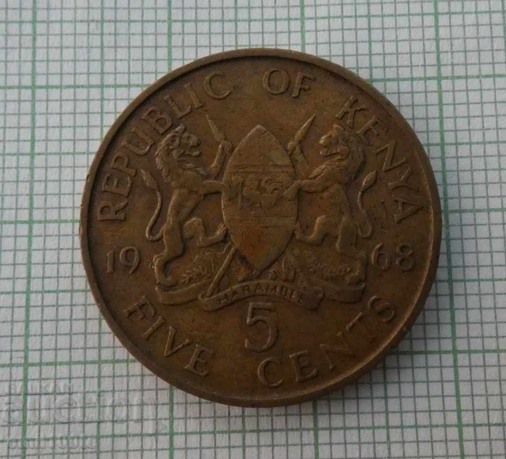 5 цента 1968 г. Кения
