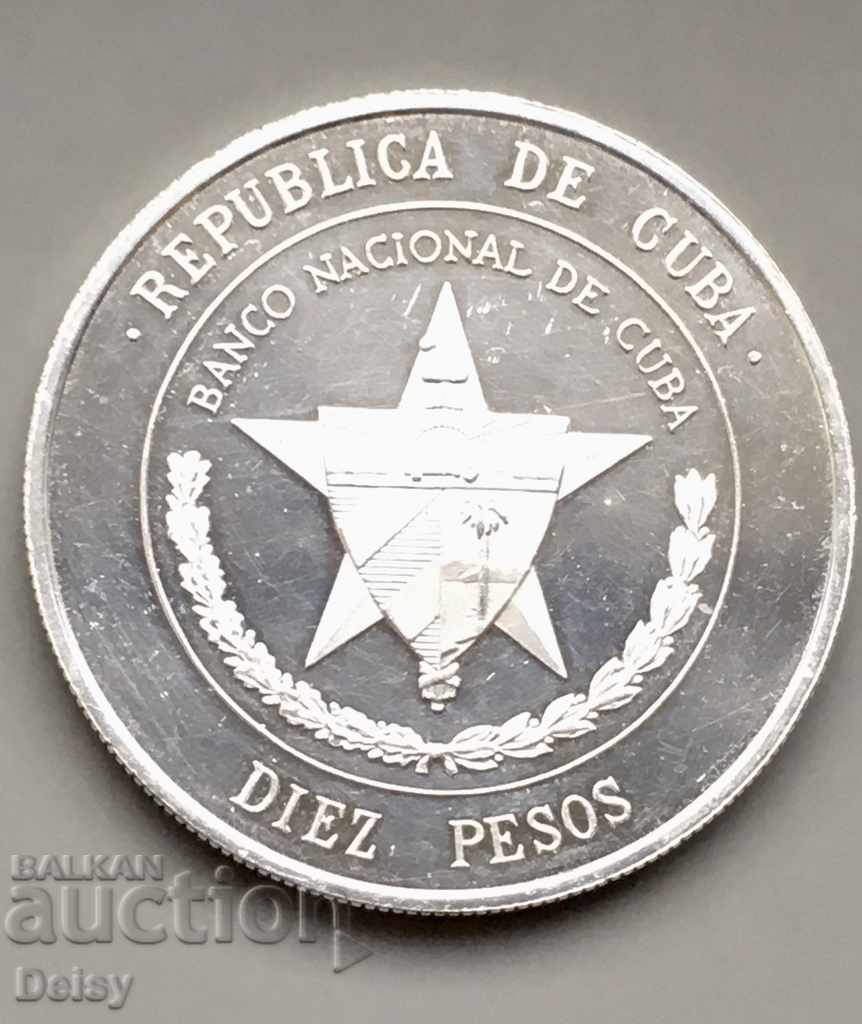 Cuba, 10 peso 1975 Proof!