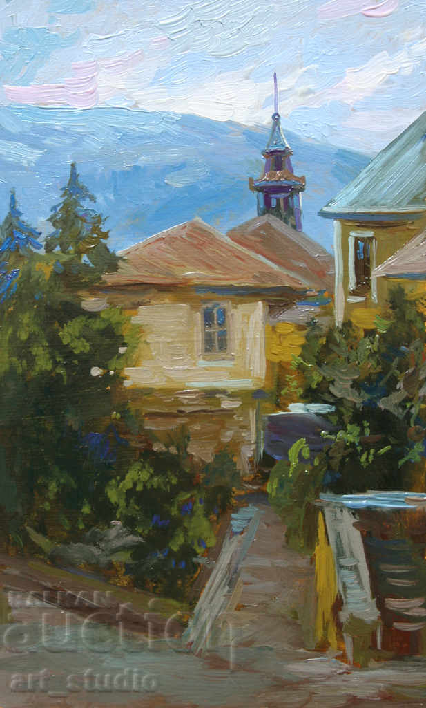 Square in front of Tsarevets - oil paints