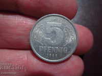 GDR- 1989 5 pfennigs