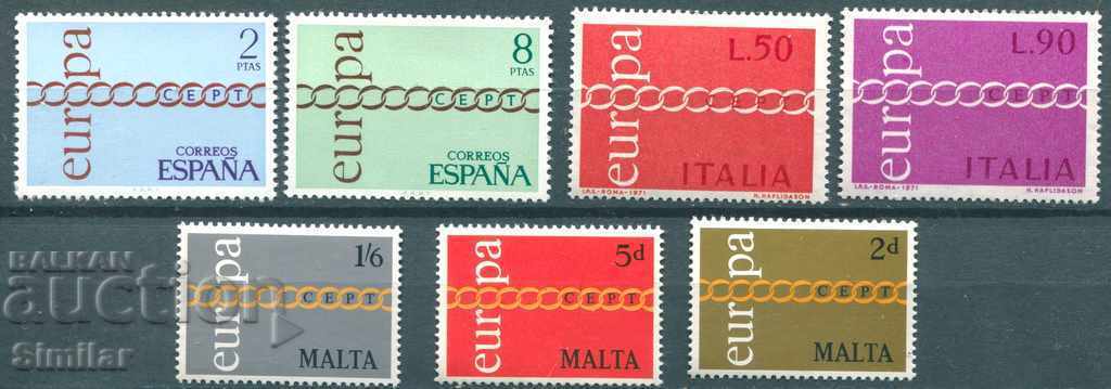 Diff. countries MNH + MH 1971 - Europe C.E.P.T. [full series]