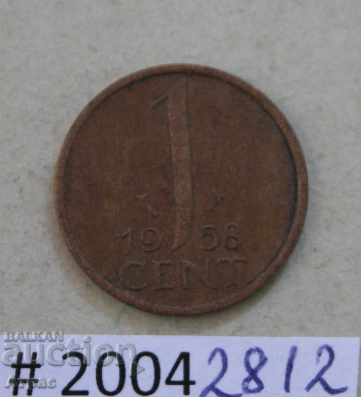 1 цент  1958  Холандия
