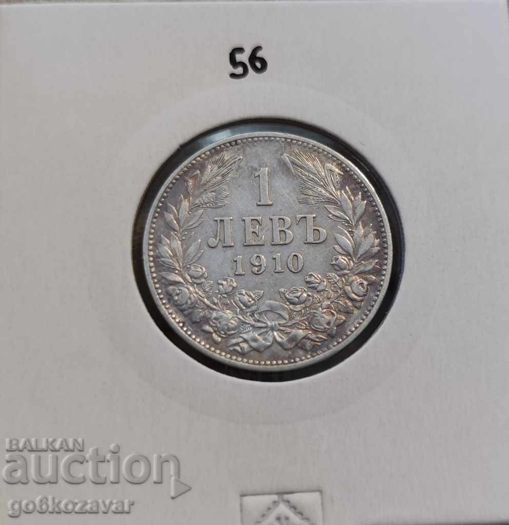 Licitație Bulgaria 1 lev 1910 Argint. Salvat! O monedă.