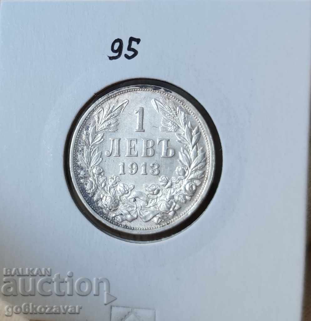 Bulgaria 1 lev 1913 silver Top coin!