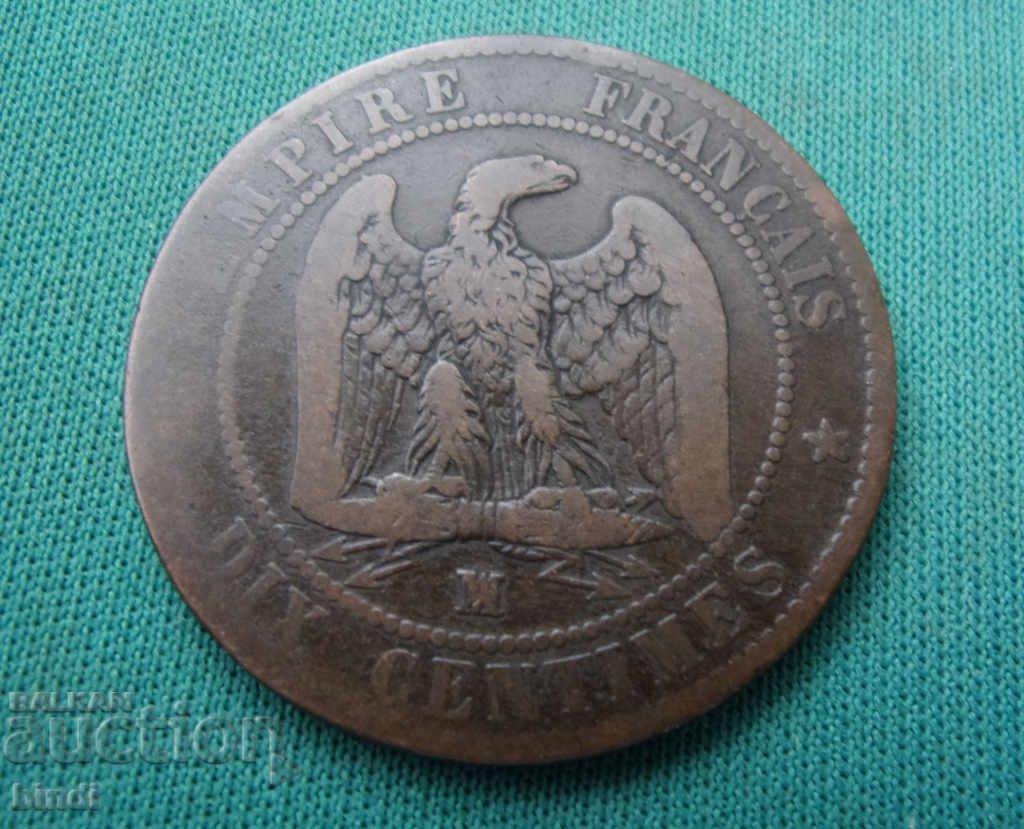 Franța 10 Santim 1856 cu preț € 2.56 | 5.01 BGN