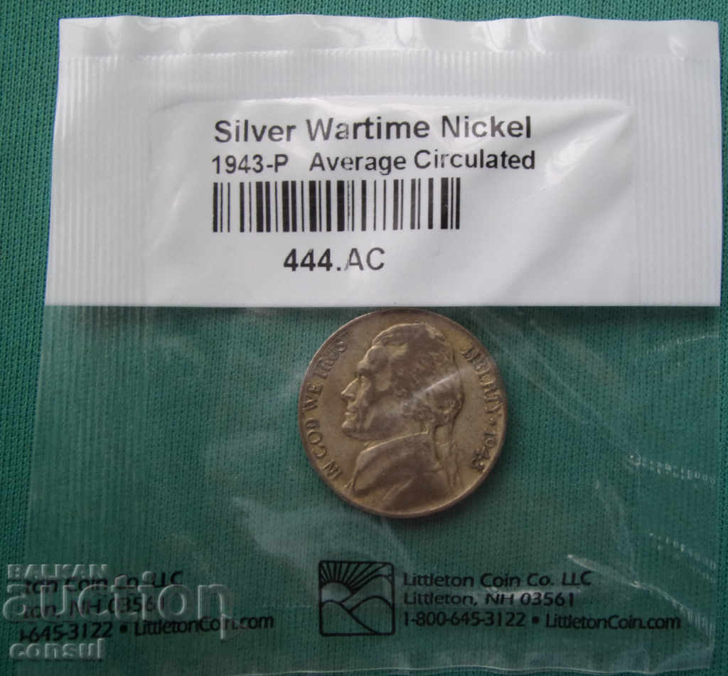 SUA 5 Cent 1943 R Argint UNC Rare
