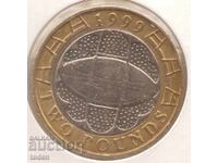 Regatul Unit-2 lire-1999-KM# 999-Cupa Mondială de rugby