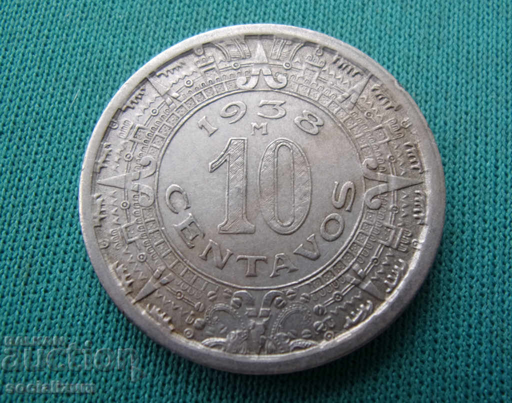 Mexico 10 Centavo 1938 Rare