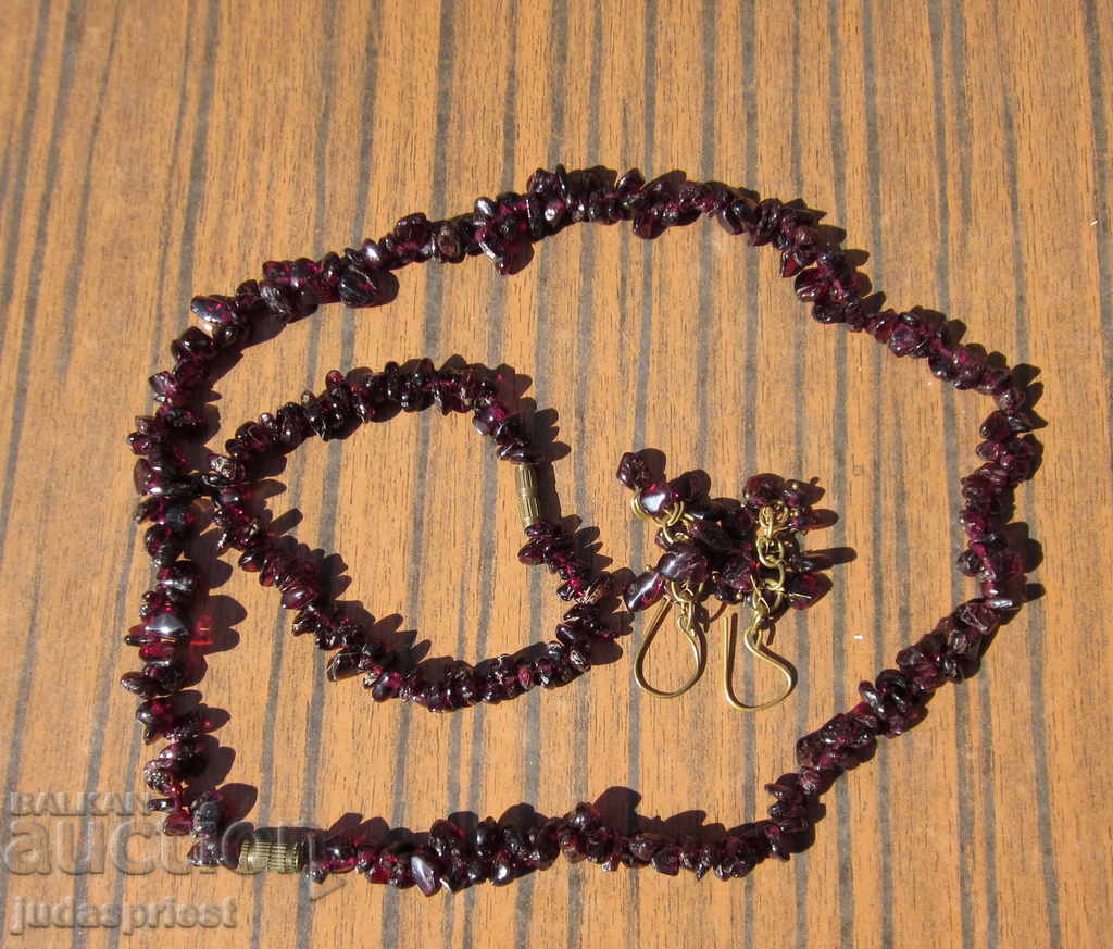 women's set necklace earrings and bracelet made of natural garnet with price 70.00 BGN | € 35.79 women's set necklace earrings and bracelet made of natural garnet with price 70.00 BGN | € 35.79