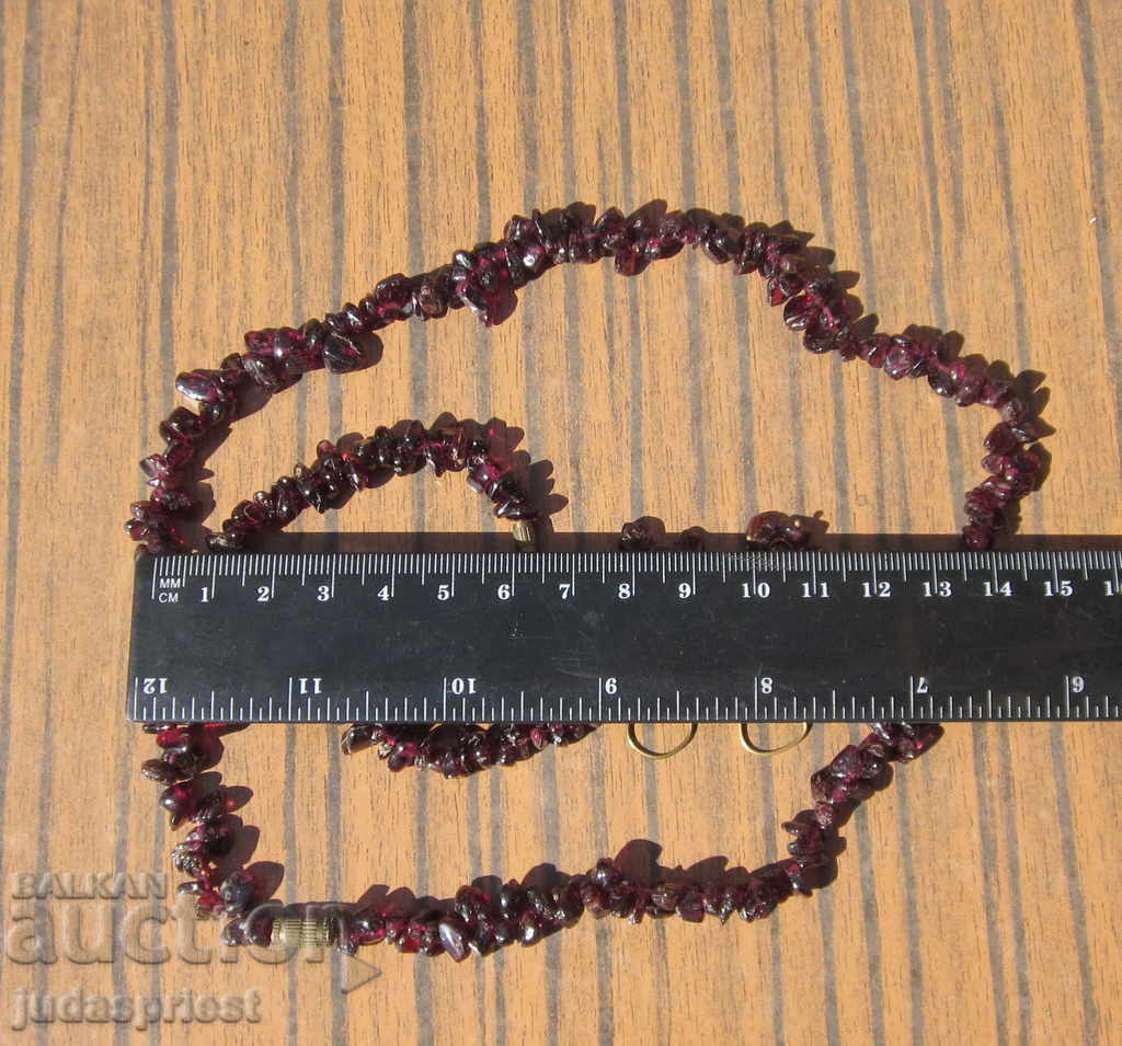 women's set necklace earrings and bracelet made of natural garnet - 6 women's set necklace earrings and bracelet made of natural garnet - 6