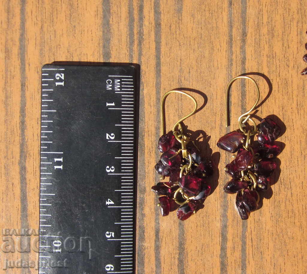 women's set necklace earrings and bracelet made of natural garnet - 7 women's set necklace earrings and bracelet made of natural garnet - 7