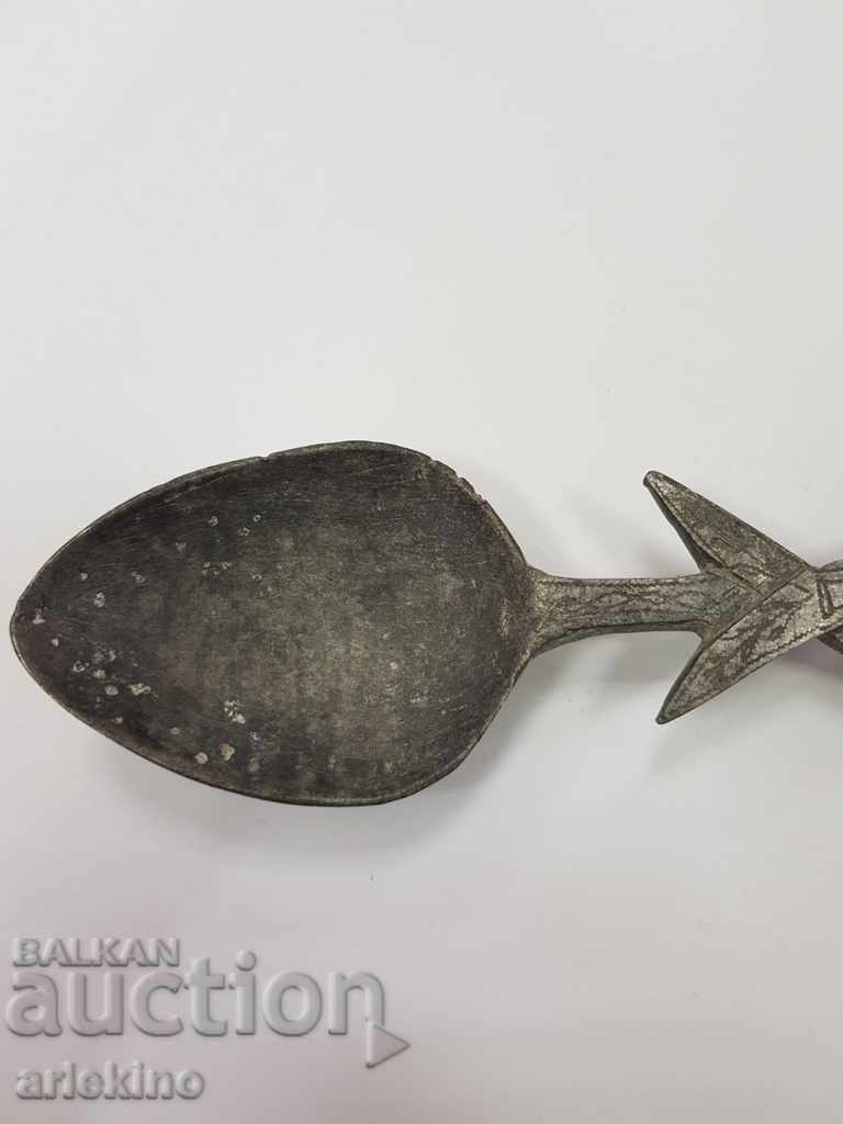 Unique Bulgarian royal military spoon 1919 - 5 Unique Bulgarian royal military spoon 1919 - 5