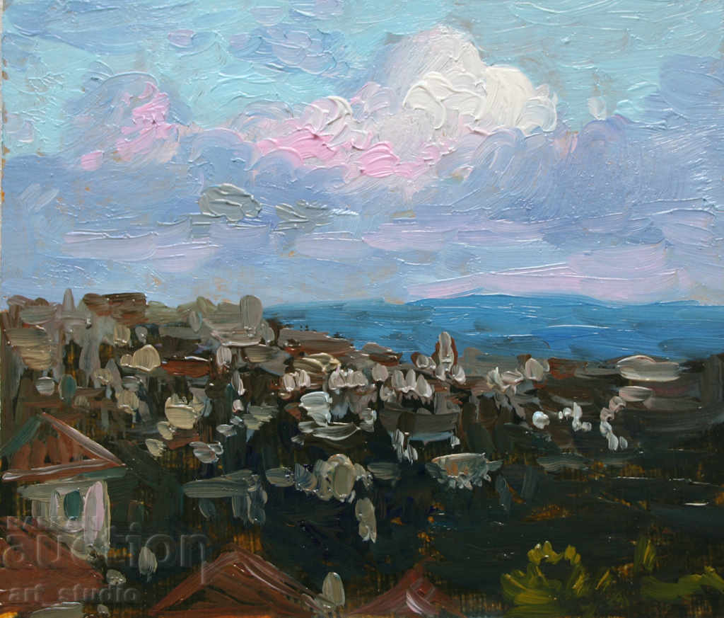 In the evening in Tarnovo - oil paints