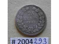25 cents 1905 Netherlands