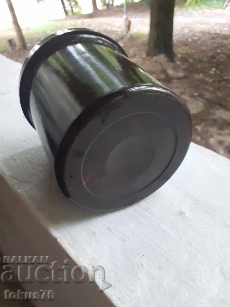 Auction Old bakelite box with screw cap Auction Old bakelite box with screw cap