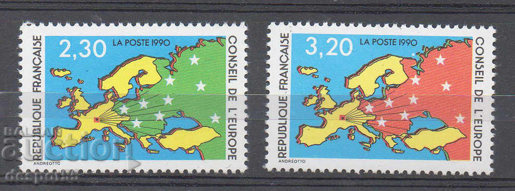 1991. France - European Council. The map of Europe.