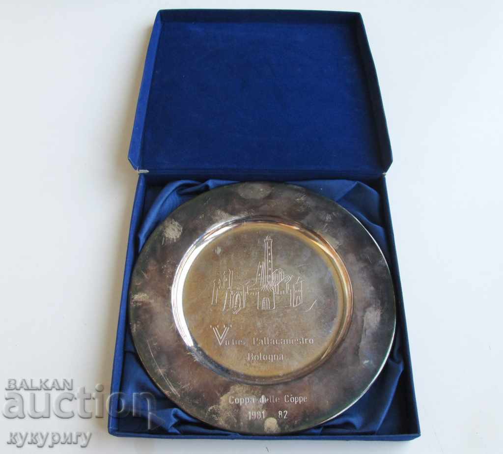Old Italian Decorative Plate Award Football