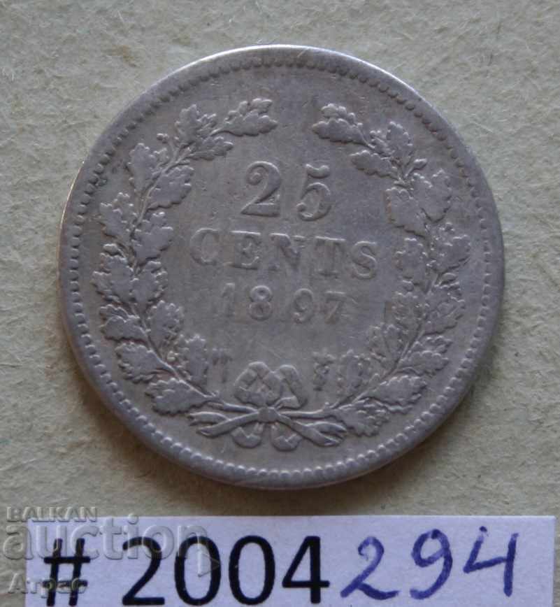 25 cents 1897 Netherlands